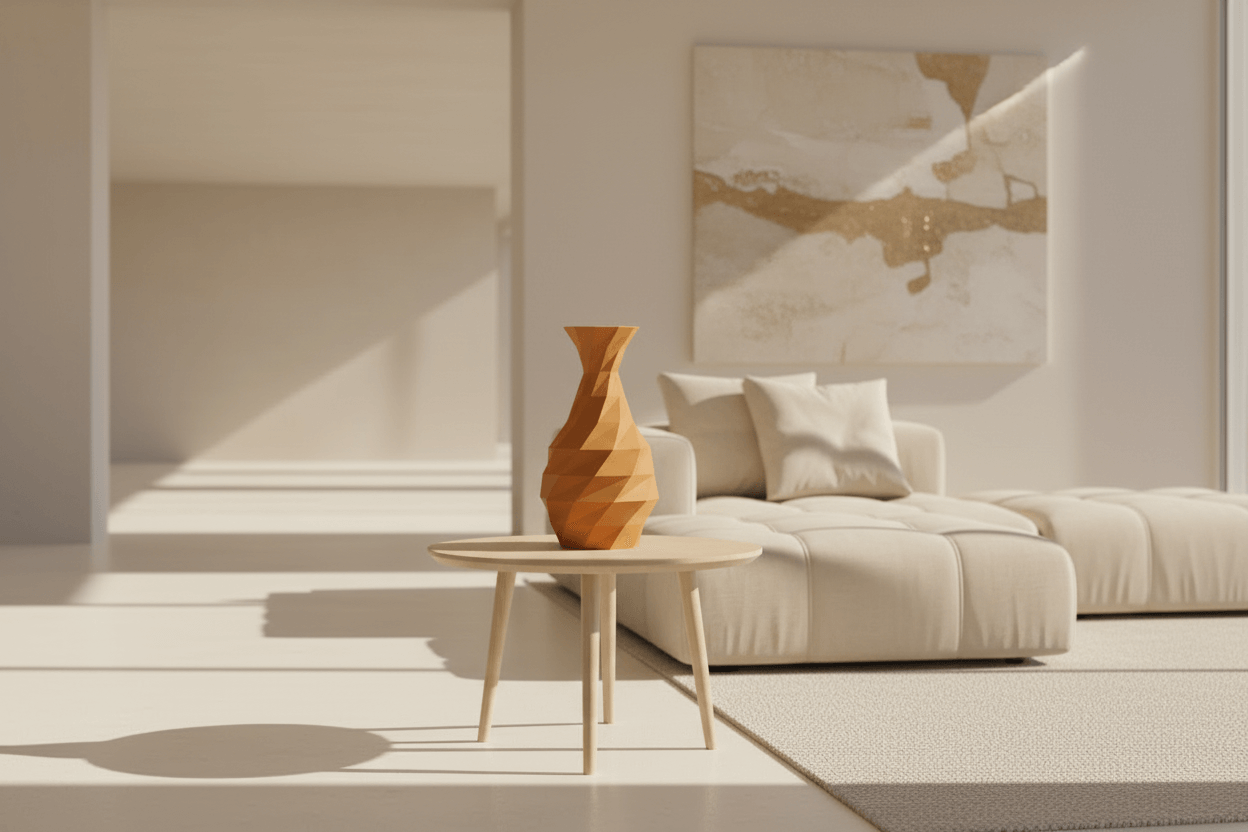 Modern Sculptural Silk Vase