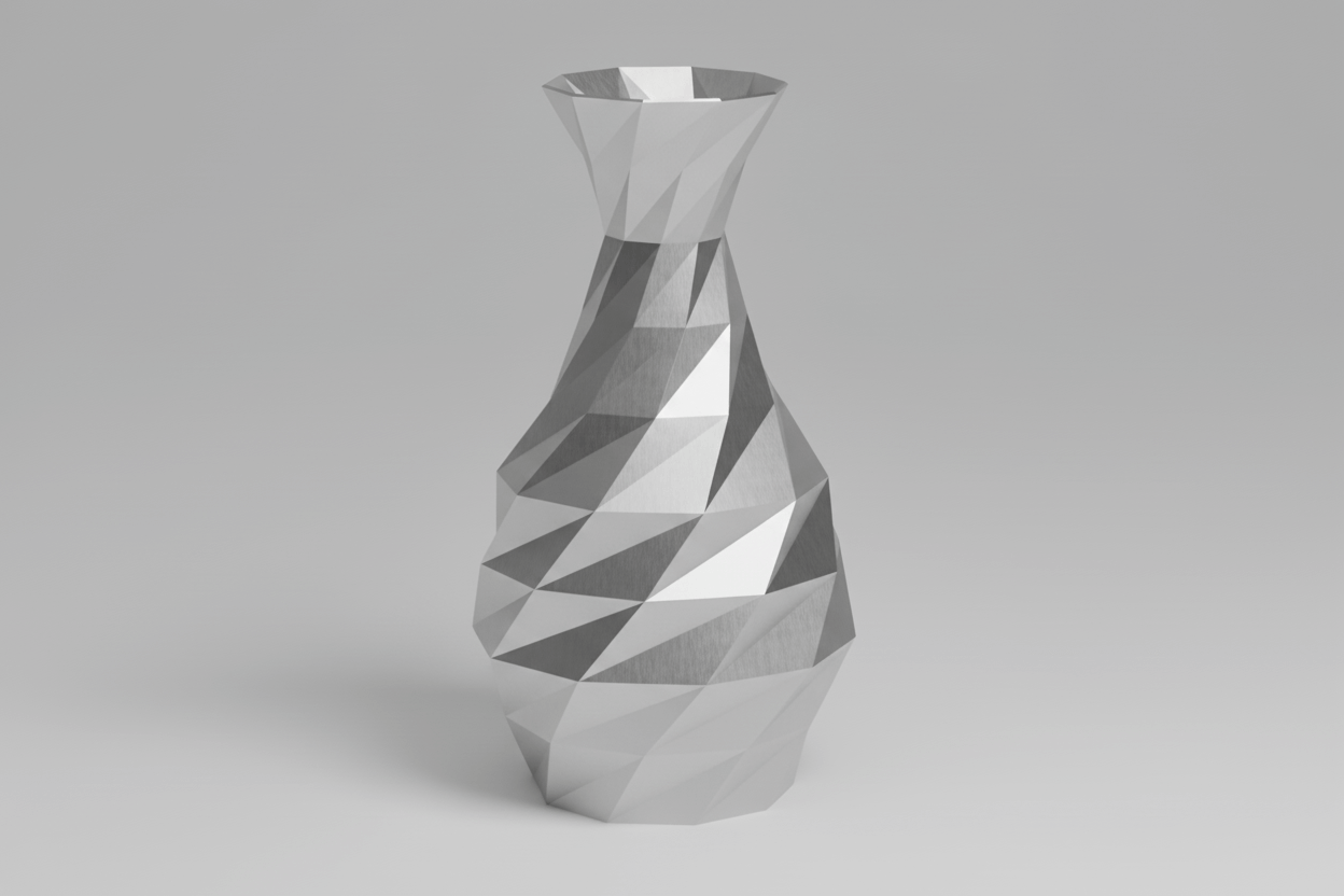 Modern Sculptural Silk Vase